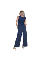 Bol Paça Pantolon Kalın Askılı Body Kadın 2li Takım Akbeniz 4217 Lacivert görsel 4